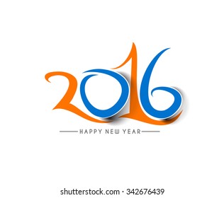 Happy new year 2016 Text Design