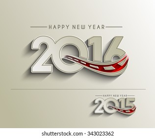 Happy new year 2016 Text Design