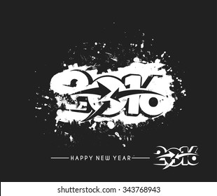 Happy new year 2016 Text Design