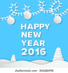 Happy new year 2016 Text Design.Vector illustrate vector.