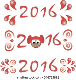 Happy new year 2016 Text Design, isolated, vector