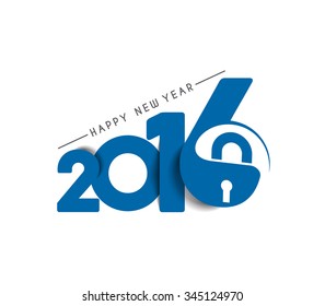 Happy new year 2016 Text Design