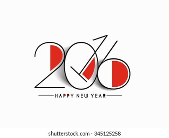 Happy new year 2016 Text Design