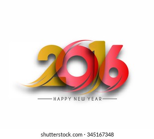 Happy new year 2016 Text Design