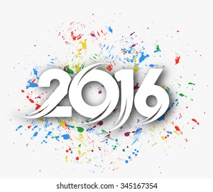 Happy new year 2016 Text Design