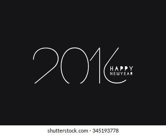 Happy new year 2016 Text Design