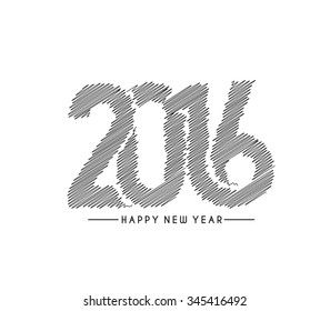 Happy new year 2016 Text Design