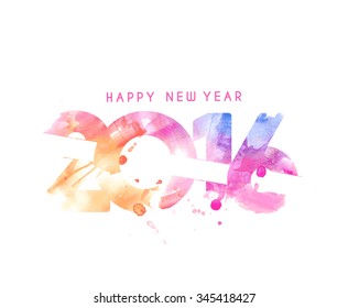 Happy new year 2016 Text Design