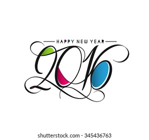 Happy new year 2016 Text Design