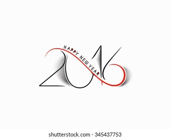 Happy new year 2016 Text Design