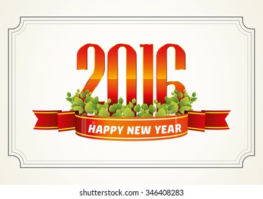 Happy new year 2016 Text Design 