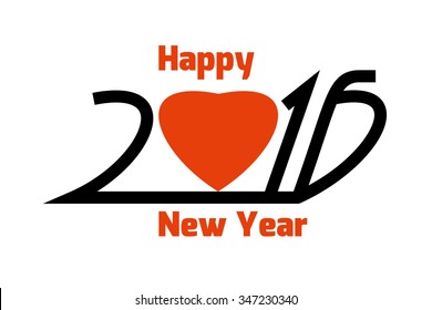 Happy new year 2016 text design on transparent background