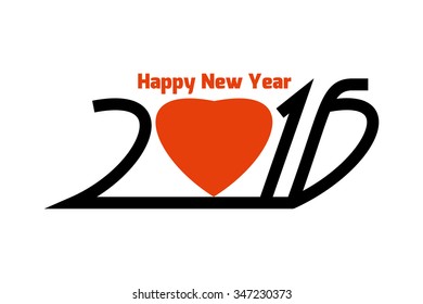 Happy new year 2016 text design on transparent background