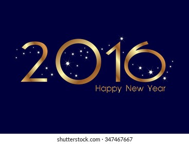 Happy new year 2016 Text Design