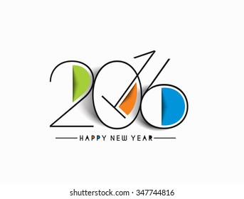 Happy new year 2016 Text Design