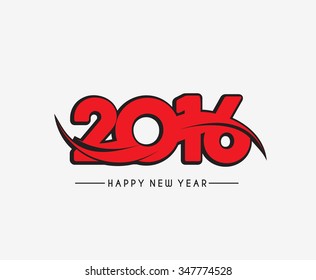 Happy new year 2016 Text Design
