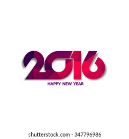 Happy new year 2016 text design with polygonal shapes