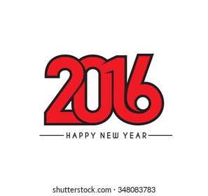 Happy new year 2016 Text Design