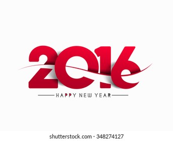 Happy new year 2016 Text Design