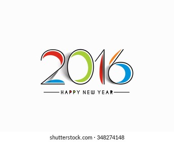 Happy new year 2016 Text Design