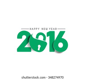 Happy new year 2016 Text Design