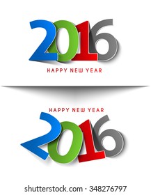 Happy new year 2016 Text Design