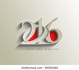 Happy new year 2016 Text Design