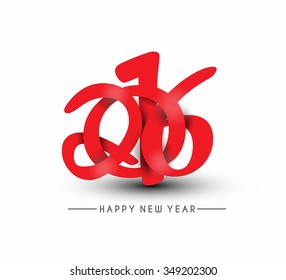 Happy new year 2016 Text Design