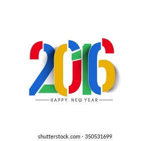 Happy new year 2016 Text Design