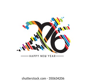 Happy new year 2016 Text Design