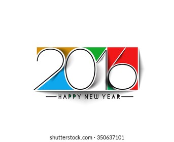 Happy new year 2016 Text Design - Shutterstock ID 350637101