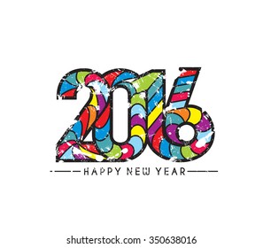 Happy new year 2016 Text Design