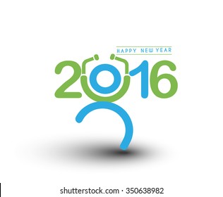 Happy new year 2016 Text Design