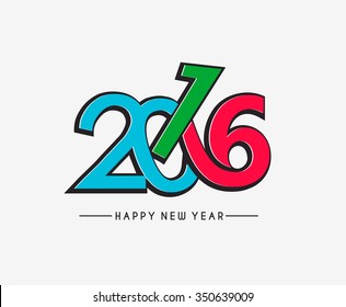 Happy new year 2016 Text Design