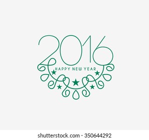 Happy new year 2016 Text Design
