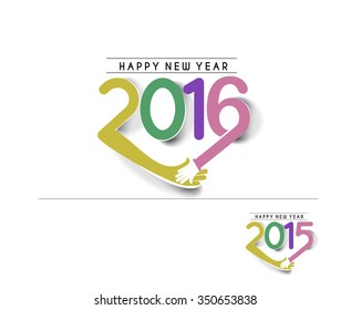 Happy new year 2016 Text Design