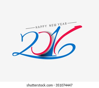 Happy new year 2016 Text Design