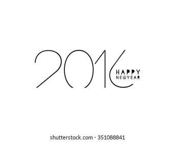 Happy new year 2016 Text Design