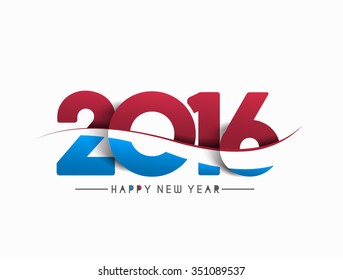 Happy new year 2016 Text Design