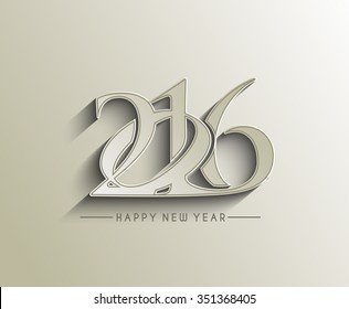 Happy new year 2016 Text Design