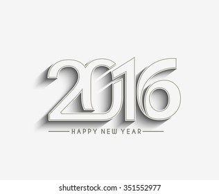 Happy new year 2016 Text Design