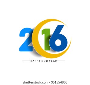 Happy new year 2016 Text Design