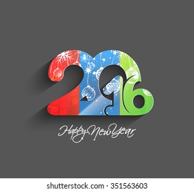 Happy new year 2016 Text Design