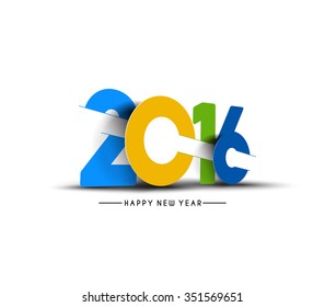 Happy new year 2016 Text Design