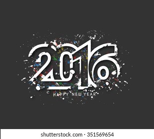 Happy new year 2016 Text Design