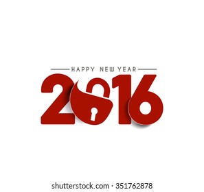 Happy new year 2016 Text Design