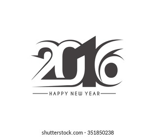 Happy new year 2016 Text Design