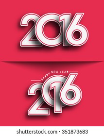 Happy new year 2016 Text Design