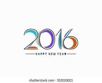 Happy new year 2016 Text Design