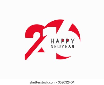 Happy new year 2016 Text Design